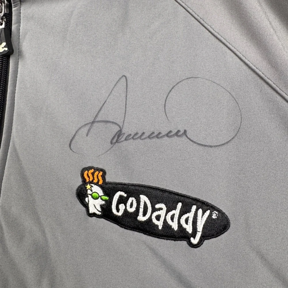 Chase Authentics NASCAR Jacket Mens Large Gray Danica‎ Patrick AUTOGRAPHED